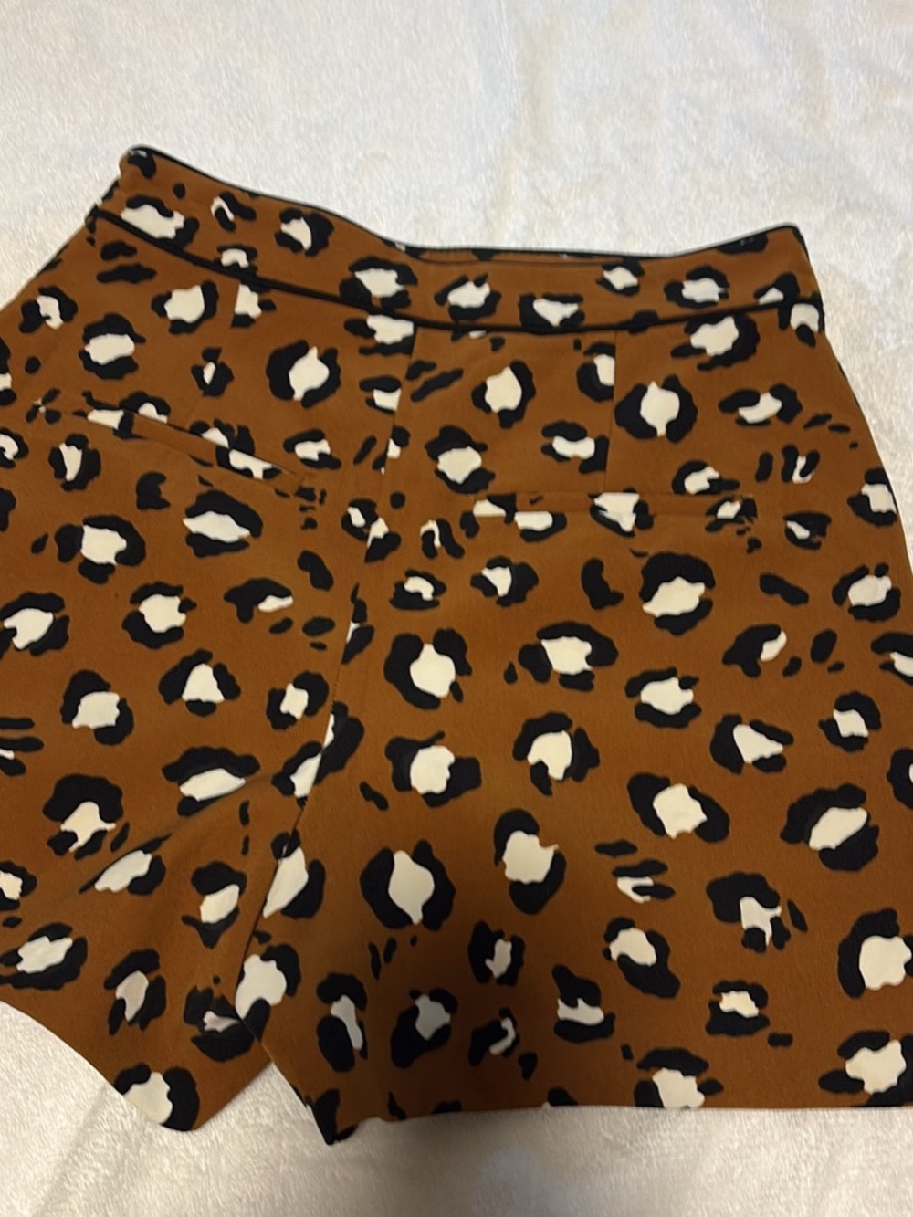 Zara Basic Leopard-Print Shorts — Brown Black Cream